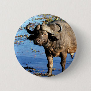 Macaron Rond 5 Cm Boutons et insignes de safari de Buffalo de cap