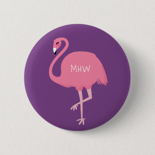 Macaron Rond 5 Cm Boutons Flamant rose mignons
