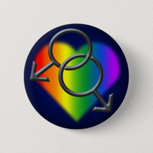 Macaron Rond 5 Cm Boutons gay pride GBLT Arc-en-ciel Boutons d'amour