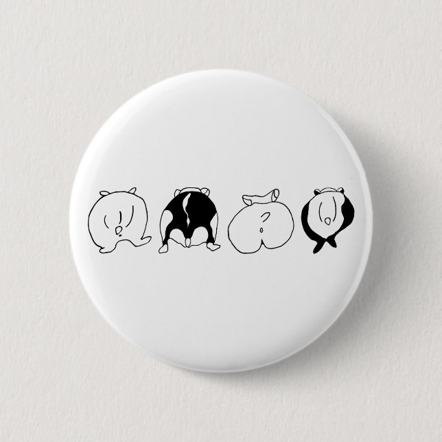 Macaron Rond 5 Cm Boutons Hamster (Devant)