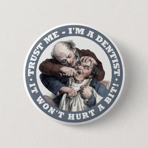 Macaron Rond 5 Cm Boutons humour DENTIST