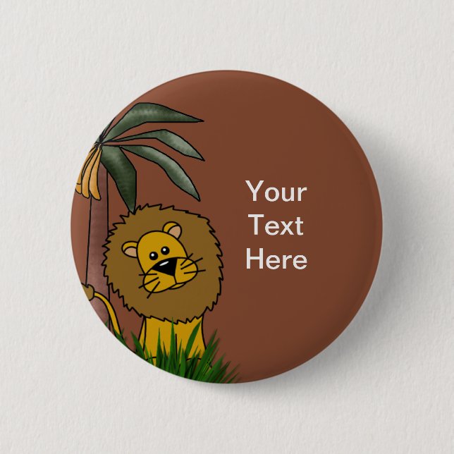 Macaron Rond 5 Cm Boutons Lion (Devant)