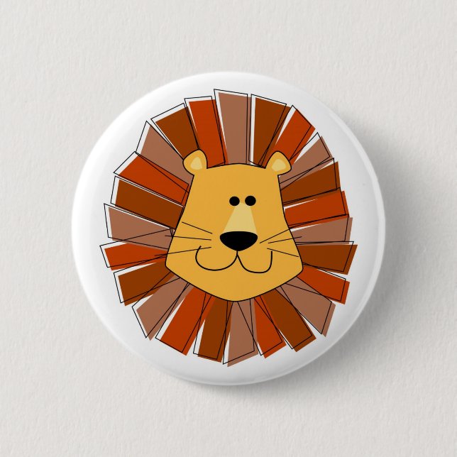 Macaron Rond 5 Cm Boutons Lion (Devant)