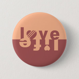 Macaron Rond 5 Cm Boutons LOVE LIFE