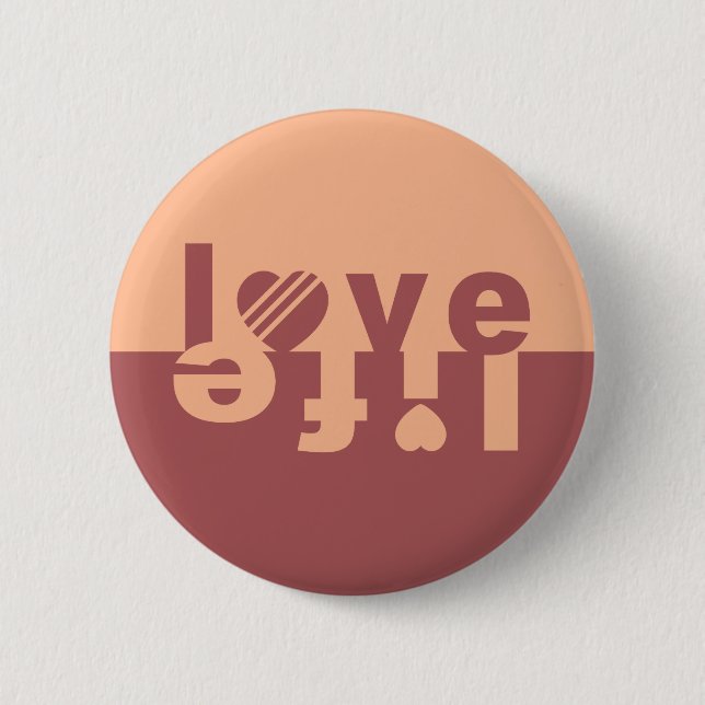 Macaron Rond 5 Cm Boutons LOVE LIFE (Devant)