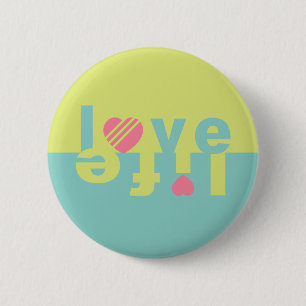 Macaron Rond 5 Cm Boutons LOVE LIFE