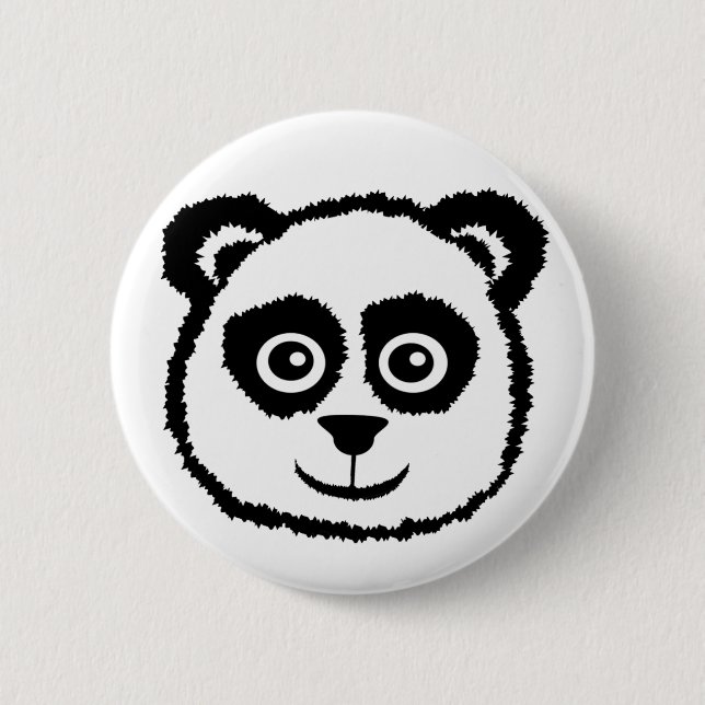 Macaron Rond 5 Cm Boutons Panda (Devant)