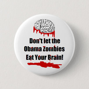 Macaron Rond 5 Cm Boutons politiques d'anti zombi d'Obama