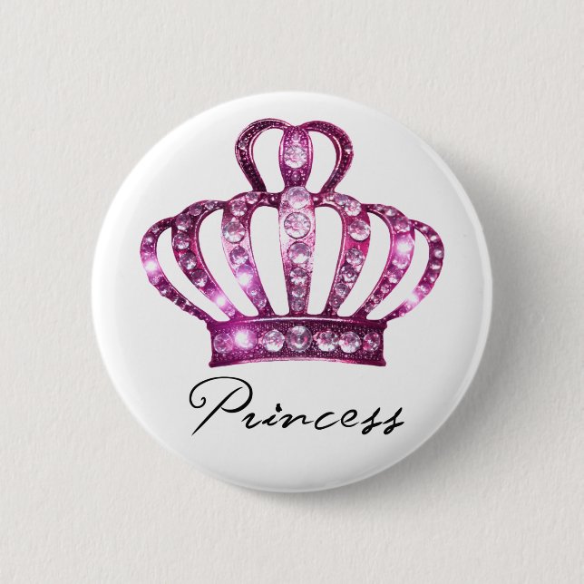 Macaron Rond 5 Cm Boutons Princesse Tiara (Devant)
