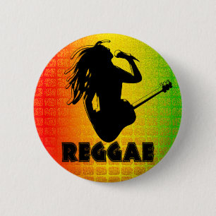 Macaron Rond 5 Cm Boutons ronds de Rasta de guitare de Rastaman de