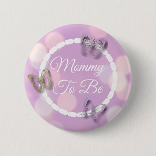 Macaron Rond 5 Cm Boutons roses Maman pour être Baby shower