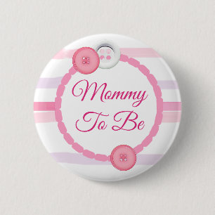Macaron Rond 5 Cm Boutons roses Maman pour être Baby shower