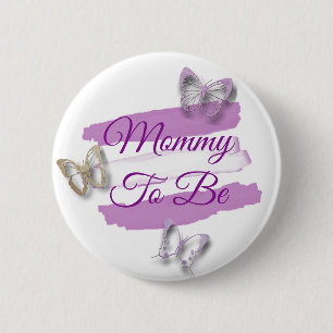 Macaron Rond 5 Cm Boutons roses Maman pour être Baby shower