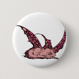 Macaron Rond 5 Cm Boutons (rouges) de sommeil Dragonette