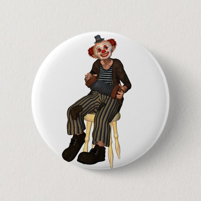 Macaron Rond 5 Cm Boutons se reposants de clown (Devant)