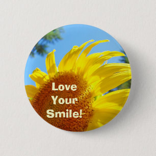 Macaron Rond 5 Cm Boutons Souriez Vous ! Été Tournesols