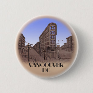 Macaron Rond 5 Cm Boutons souvenirs de Vancouver Boutons Gastown Art