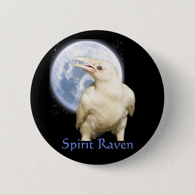 Macaron Rond 5 Cm Boutons "SPIRIT RAVEN" (Devant)