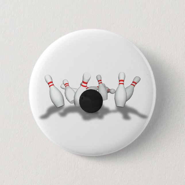 Macaron Rond 5 Cm   Bowling Ball & Pins : Modèle 3D: (Devant)