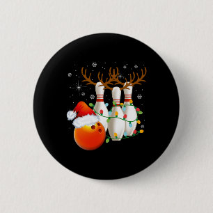 Macaron Rond 5 Cm Bowling Cadeaux Noël Bowling Santa Hat Christma