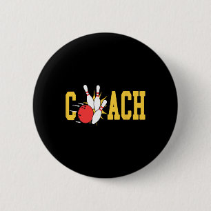 Macaron Rond 5 Cm Bowling Coach Grèves Pins Bowling Team Amusement