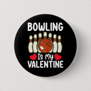 Macaron Rond 5 Cm Bowling Est Mon Coeur D'Amour De La Saint-Valentin