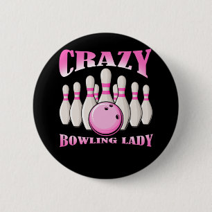 Macaron Rond 5 Cm Bowling Femme Cute Bowler Lady