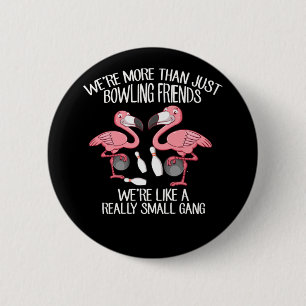 Macaron Rond 5 Cm Bowling Flamingo Friends Bowler Girls