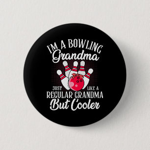 Macaron Rond 5 Cm Bowling Grandma Drôle Nouvel Tee Pour Bowling Fami