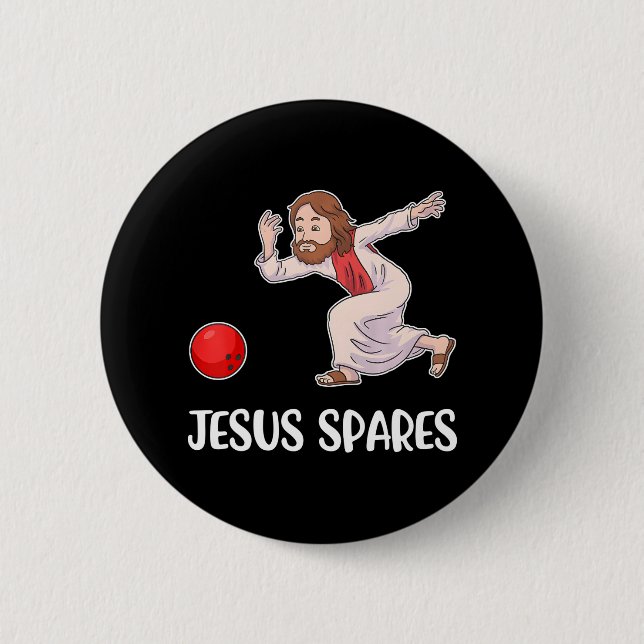 Macaron Rond 5 Cm Bowling Jesus Spares (Devant)