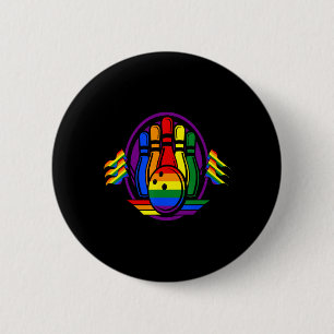 Macaron Rond 5 Cm Bowling Rainbow Drapeau Lgbt-q Gay pride Cool Ally