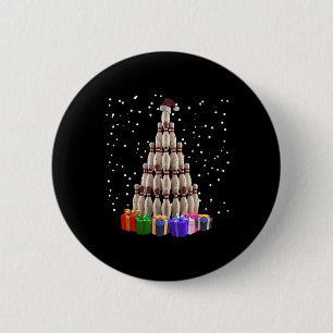 Macaron Rond 5 Cm Bowling sapin de Noël Funny Noël Famille jumelée