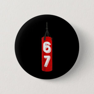 Macaron Rond 5 Cm Boxe 6 7 Six Sept Drôle MMA Gym Design