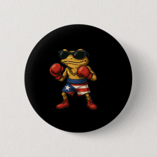 Macaron Rond 5 Cm Boxe Coqui Puerto Rican Drapeau Sungles Boricua Fu