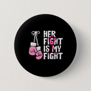 Macaron Rond 5 Cm Boxe de cancer du sein Gants Son combat Mon combat