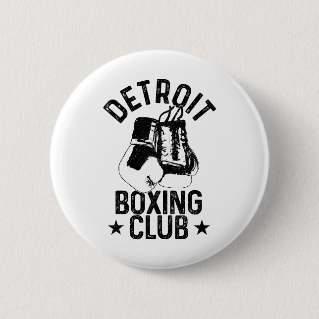 Macaron Rond 5 Cm Boxe Detroit Michigan Martial Arts Boxer 1 (Devant)