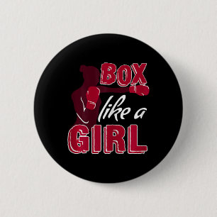 Macaron Rond 5 Cm Boxe féminine comme une fille Cadeau drôle de boxe