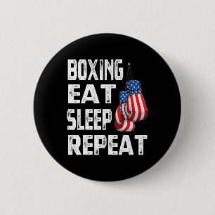 Macaron Rond 5 Cm Boxe Manger Dormir Répéter Gym Boxeur Kickboxing M