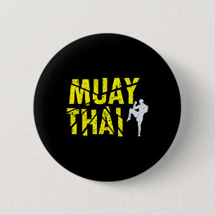 Macaron Rond 5 Cm Boxe Thaïlandaise - Boxeur Muay Thai Kickboxing