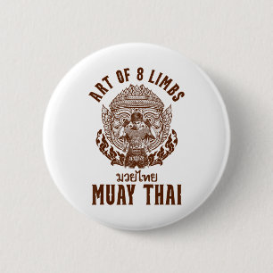 Macaron Rond 5 Cm Boxe thaïlandaise Muay Thai Boxeur Art des 8 membr