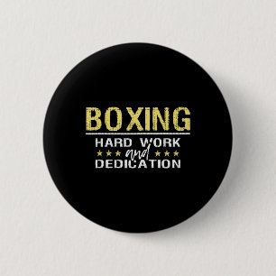 Macaron Rond 5 Cm Boxe Travail Dur Et Dédication - Gymnase de Kickbo