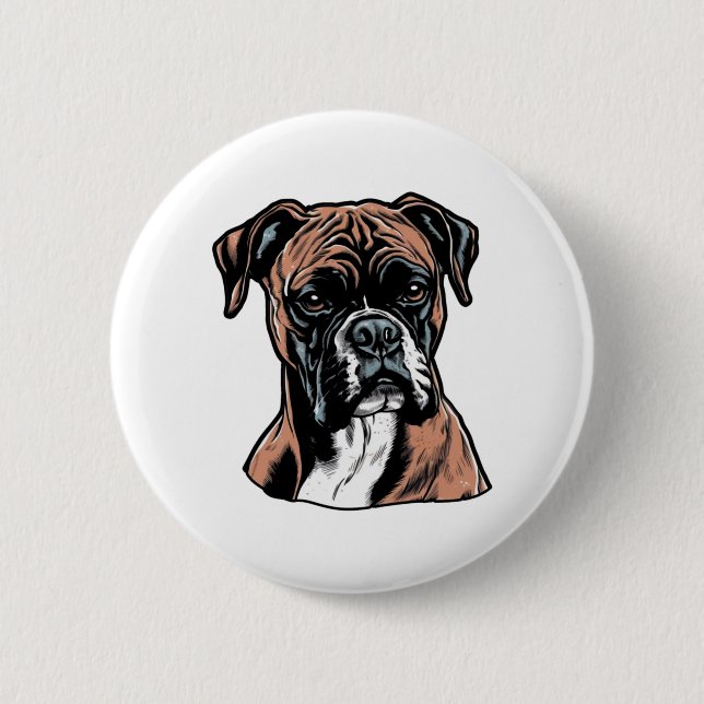 Macaron Rond 5 Cm Boxer Buddy Humoristique Protective (Devant)