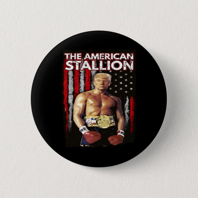 Macaron Rond 5 Cm Boxer Trump Rocky Trump meme Trump 2024 (Devant)