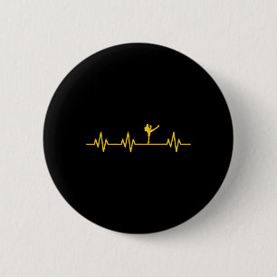 Macaron Rond 5 Cm Boxeur de kickboxing Kick Lifeline Battement de co