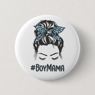 Macaron Rond 5 Cm Boy Mama Messy Bun Boy Maman Cadeaux