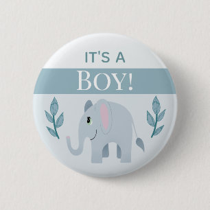 Macaron Rond 5 Cm Boys Cute C'est un Baby shower d'éléphant