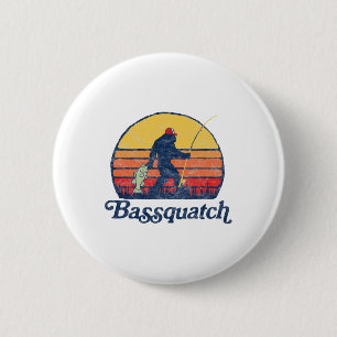 Macaron Rond 5 Cm Bquatch! Drôle de Bigfoot pêche extérieur rétro 1