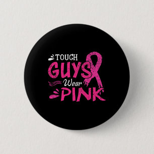 Macaron Rond 5 Cm Braille Cancer Awareness Tough Guys