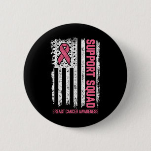 Macaron Rond 5 Cm Braille Cancer Shirts Support Squad Breast Cancer