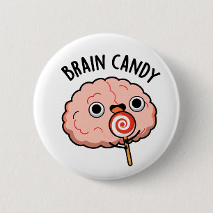 Macaron Rond 5 Cm Brain Candy Funny Cerveau Anatomie Pun